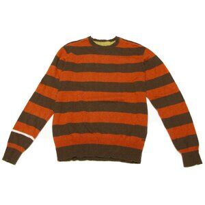 VTG Paul Frank Angora Stripe Crewneck Pullover Sweater Retro Freddy Krueger L